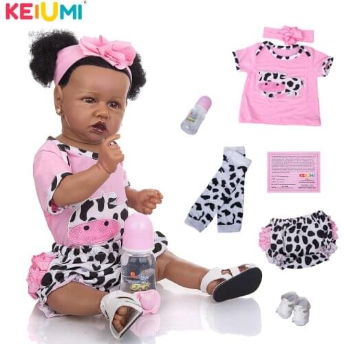 KEIUMI 57 CM Reborn Baby Dolls Full Body Silicone Accessories Free Excellent Quality For Christmas Gift Kid Birthday Present