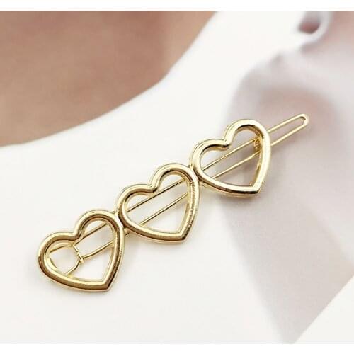 Sweet Female Hair Clips Alloy Headwear Hair Accessories Women Barrettes Love Heart Hairpin Korean Style Barrettes