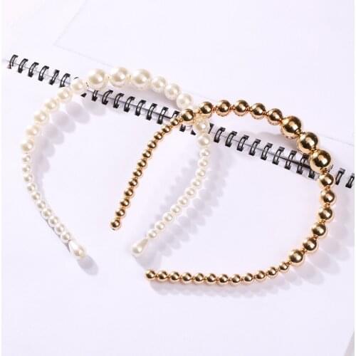 Fashion Pearl hairpin Hairbands Women Hair Accessories Handmade Adjustable Flexible Headband Wedding Ornaments Hair Holder Head