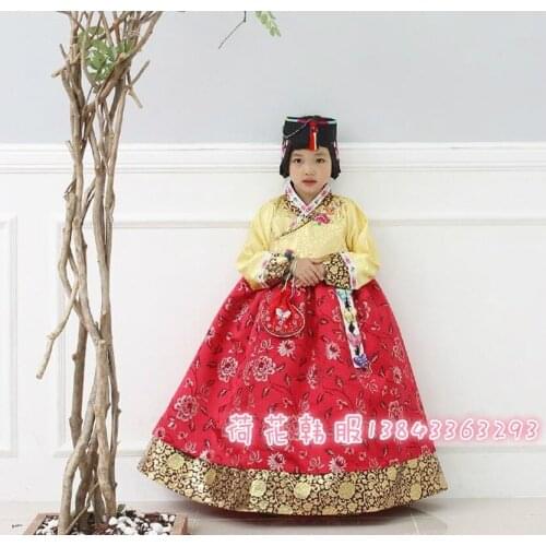 Newly Hanbok Girl Children Dress Korean Traditional Hanbok Dress Cosplay Costumes Flower Girl Dresses Wedding Stage Dress 2019