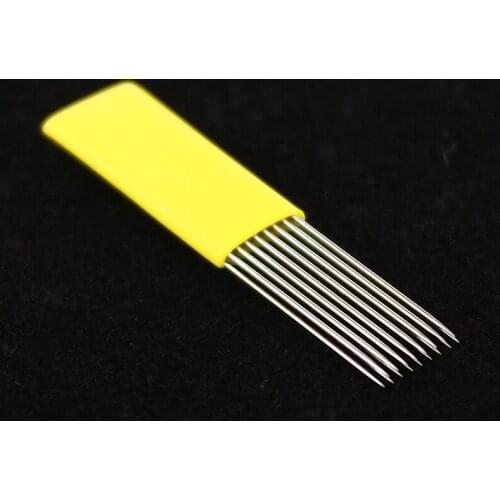NEW 50 pcs 17 Pin Double Needles Blade For Permanent Eyebrow Tattoo Needle Tips Manual Beauty Makeup Microblading Blades