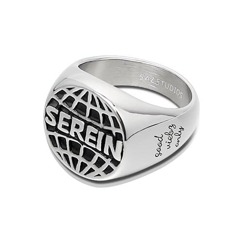 Original Personality Globe Letter Design Ring Hip Hop Couple Retro Old Street Simple Tide Brand Jewelry Accessories