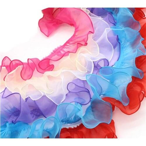Sell by yard, organza ruffle trim for wedding dress, ball gown, doll # PT2020001