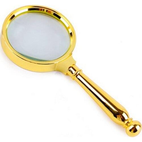 1 PC Handheld 8x Magnifier Diameter: 70mm Zinc Alloy Handle Optical Reading Magnifying Glass Aid For The Aged