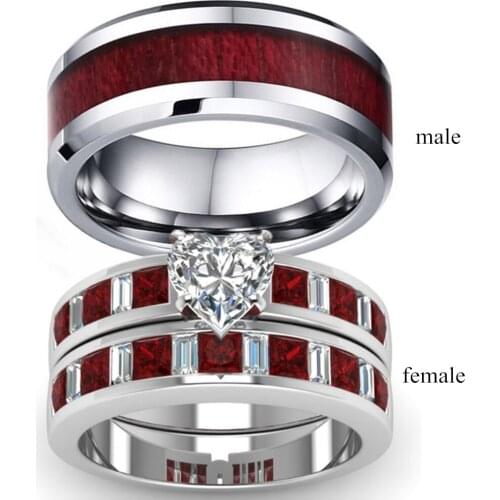 Silver Color Wedding Bands Ring for Women Men Jewelry Stainless Steel Engagement Ring Couple Anniversary Gift