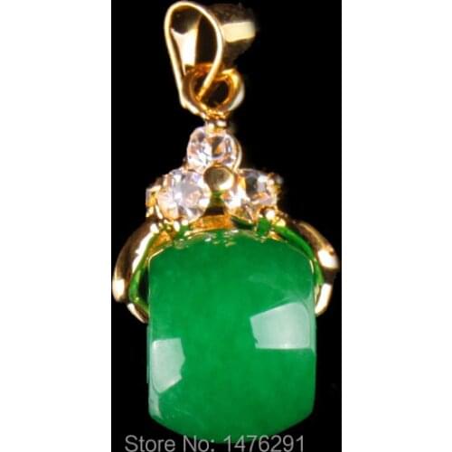 Chic And Elegant 8X12MM Imitation Green Jades Bead Gems Pendant 1PCS