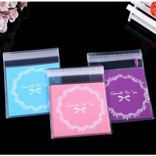 100Pcs Candy Cookie Gift Opp Bag Baking Biscuits Handmade Package Plastic Thank you Self Adhesive Pouches Party DIY Cookies Wrap