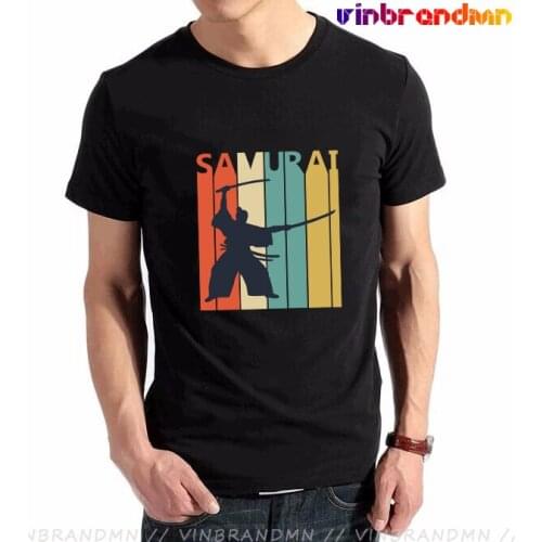 Vintage Samurai Fighter T shirt men Retro Samurai T-shirt Samurai Warrior Tshirt Japan Style Summer Aesthetic male Samurai Tees