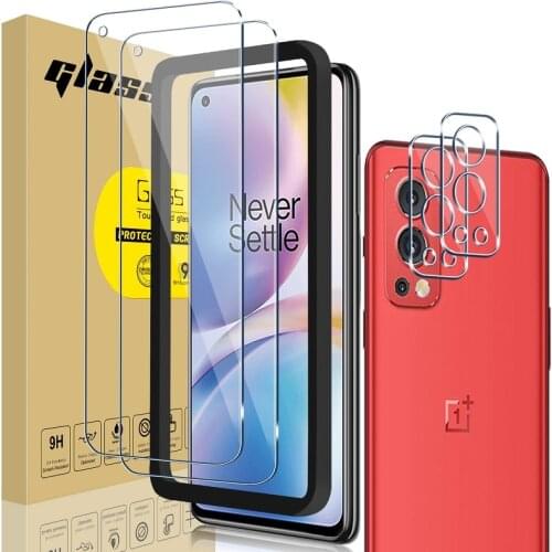 4 in1 Full Cover Screen Protector+Camera Lens Film Anti-scratch Anti-fingerprint Tempered Glass Fit For OnePlus Nord 2 5G