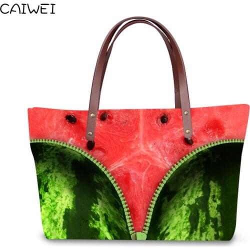 Women Handbag 3D Fruits Watermelon Printing Ladies High Quality Top Handle Bags Large Capacity College Girls Satchels for Travel