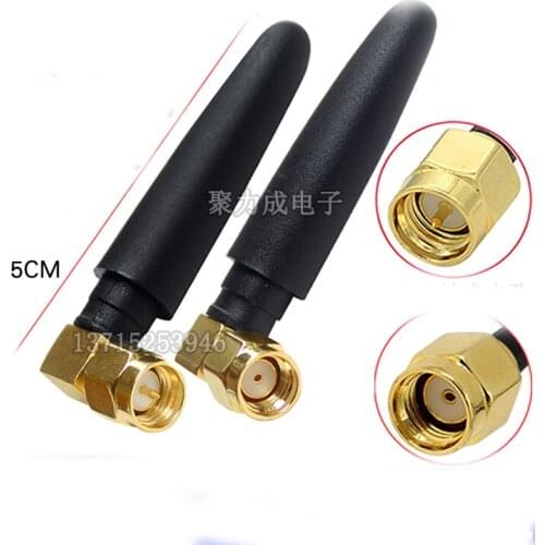 10PCS/Lot 2.4G/GSM/433MHZ Glue stick Antenna Connector For GPRS/GSM/WIFI 5CM 2DBI SMA elbow