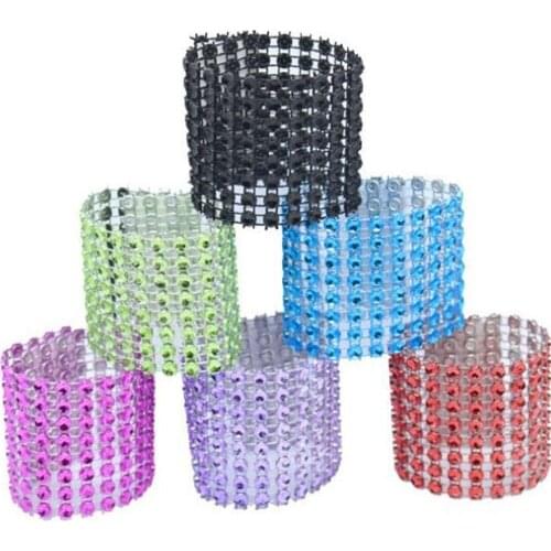 1000pcs Wedding Decorations Bling Diamond Mesh Napkin Rings for Mariage Birthday Party Table Setting Rhinestone ZA4660