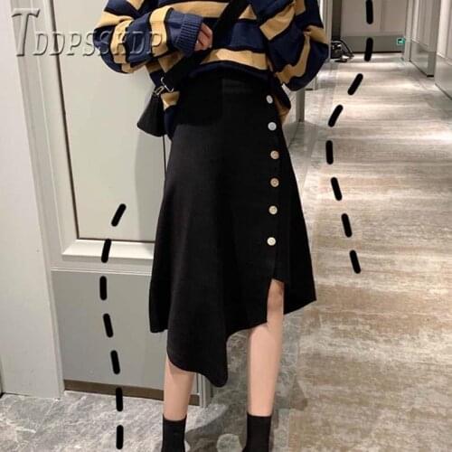 2019 New Design Irregular Women Skirt Korean High Waist Slim Female Skirts
