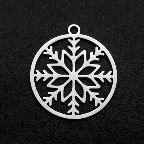 5pcs/lot 100% Stainless Steel 22x20mm Snowflake DIY Charm Earring Finding Wholesale Finding Supplies OEM Order Accepted Necklace
