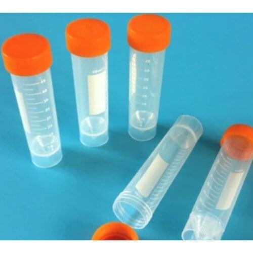 50ml Centrifuge Tubes 20PCS Screw Plastic Centrifuge Bottles EP Tube Screw Groove Bottom Tip Can Stand a Scale Culture Tube