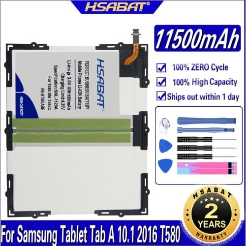 HSABAT EB-BT585ABE 11500mAh Battery for Samsung Galaxy Tablet Tab A 10.1 2016 T580 SM-T585C T585 T580N Batteries