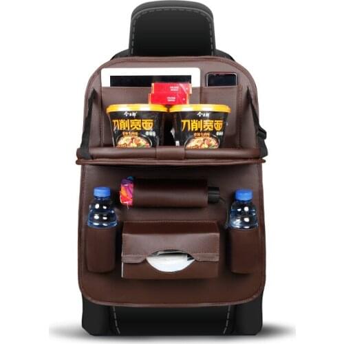 Car Organizer Seat Back Storage Bag with Foldable Table Tray Tablet Holder For Toyota RAV4 For Hilux Revo Vigo 2003-2020