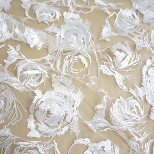 White 130cm Wedding bridal Dress Applique DIY Bridal Headdress scarf veil Embroidered Lace Fabric Patch curtain free shipping