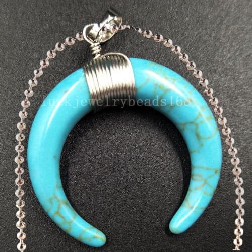 Free Shipping Women Fashion Jewelry Howlite Art Necklace With Chain 1pcs C5502