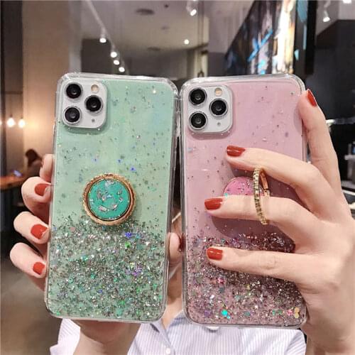 Glitter Star Ring Holder Soft Case For OPPO F5 F7 F9 A5S K1 R15X A71 A3S A3 A77 A79 A83 A73 A37 A59 A57 A39 R9 R9S R11 R11S Plus