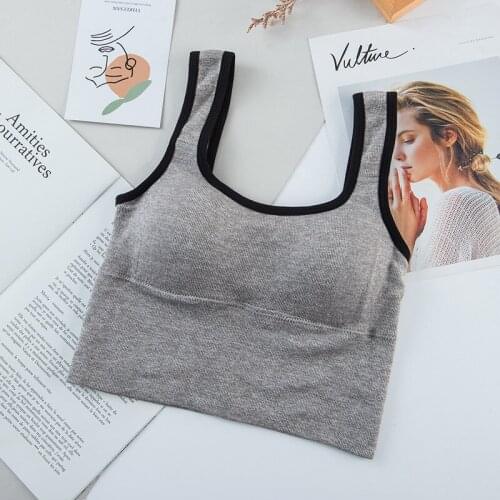 One-Piece Seamless Female Wireless Bra Padded Breathable Basic Top Solid Crop Top Soft Lingerie