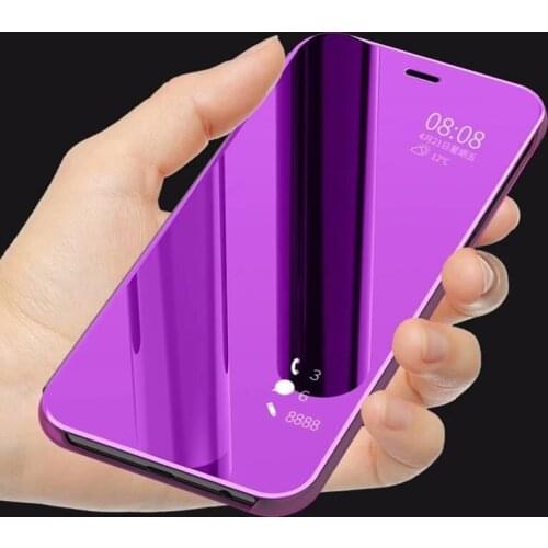 Case For Samsung Galaxy A6 cover for Galaxy A6 Plus case Smart Flip Window view plating Mirror Stand Holder Hard Case kimTHmall