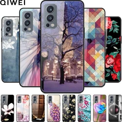 Tempered Glass Case For One plus Nord 2 5G Cases Silicone Bumper Coque Hard PC Phone Cover for Oneplus Nord 2 5G Cases Fundas