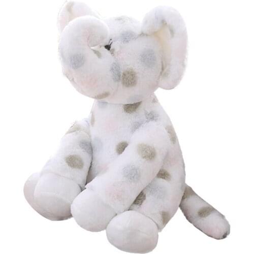 Baby Plush Stuffed White Spotted Elephant Animal Toys
