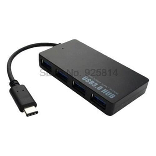 By dhl or ems 100pcs Usb Type-C Hub Adapter USB C hub to 4* USB3.0 Type-C Female Adapter for New MacBook XiaoMi HuaWei