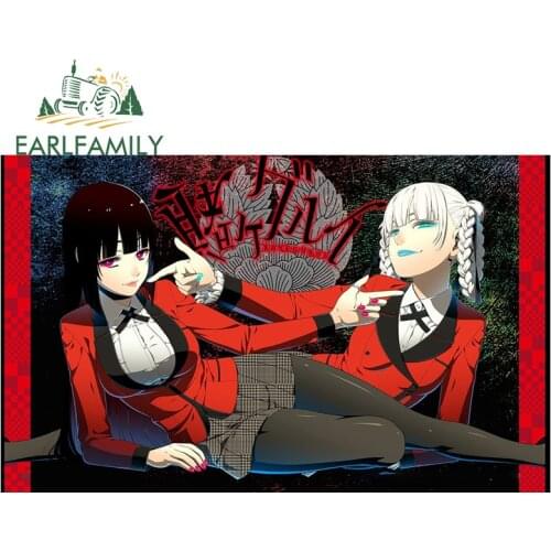 EARLFAMILY 13cm x 8cm for Kakegurui Yumeko Car Stickers Scratch-Proof Creative Decals Fashionable Trunk Bumper Decoration