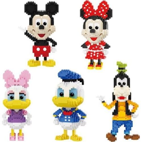 Disney figures nanobrick Daisy Donald Duck cartoon micro diamond blocks Minnie Mickey Mouse building brick Goofy DOG toy for kid