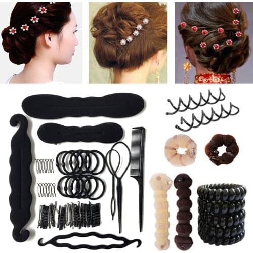 DIY Hair Styling Tools Hair AccessoriesTwist Styling Clip Stick Bun Maker Hair Braiding Twist Hair Clips Curling Hairstyle