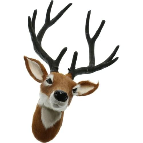 Simulation Realistic Deer Head Wall Statues Sculptures Hanging Decor Crafts