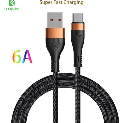 Floveme Fast Quick Phone Charging Wire 6A USB Type C Cable for Samsung S20 USB PD Charger Cord Mobile Phone USB-C Type-c Cable