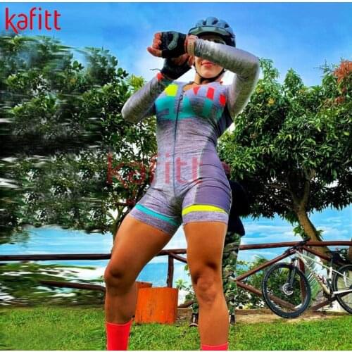 Kafitt Professional Triathlon Womens Cycling Suit Suit Tights Maillot Ropa Ciclismo Womens Cycling Clothes Sweatshirt Jumpsuit