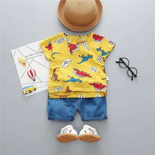 Boys summer clothes sets 2019 children casual cotton cartoon tops+shorts 2pcs tracksuits for boys sports clothing kids outfits