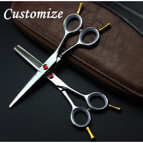 Customize A-type professional 440c 5.5 hair scissors set cutting barber makas clipper thinning shears tools hairdressing scissor