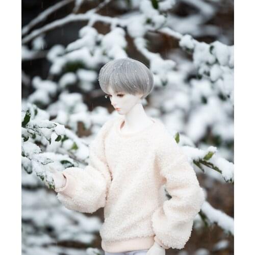 BJD Doll clothes apply to 1-3 1-4 uncle size round neck furry coat coat doll accessories