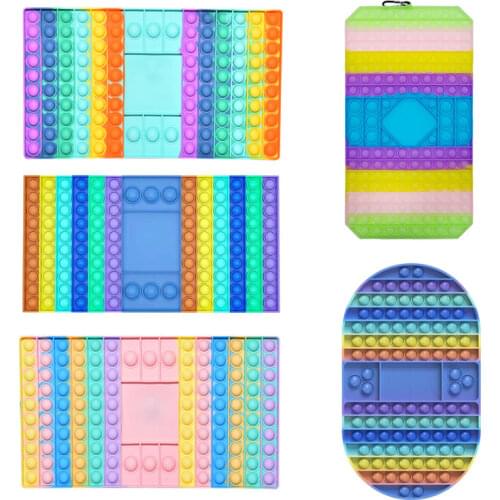 New Big Size Fidget Toys Simple Dimple Push It Rainbow Chess Board Push Bubble Stress Relief Toy Family Board Games Squeeze Toy