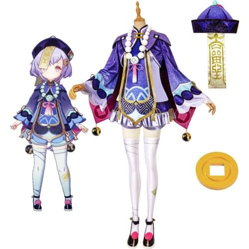 Hot Game Genshin Impact Qiqi Cosplay Costume Qiqi Dress Women Performance Outfit Props Custom Made