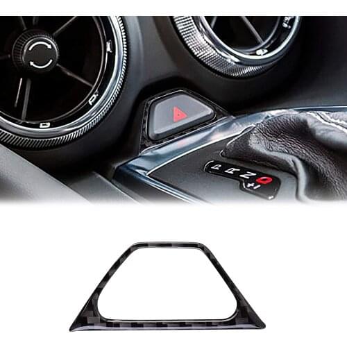 Compatible with Interior Carbon Fiber Warning Key Frame Decoration Sticker for Chevrolet Camaro 2017 2018 2019 2020