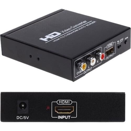 1080P HDMI to RCA HDMI splitter Scaler converter with Zoom function supports RCA&HDMI output simultaneously