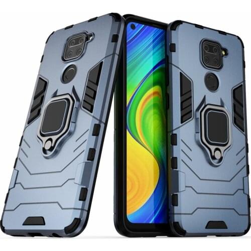For Xiomi Redmi Note 9 Note9 Funda Shockproof Armor Case For Xiaomi Redmi Note 9 Ring Stand Bumper Silicone + PC Phone Cover