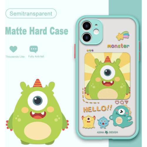 ASINA Transparent Phone Cases For iPhone 11 12 Pro Max Hard PC Cartoon Covers For iPhone 7 8 Plus Xs Xr SE2020 Case Capa Monster