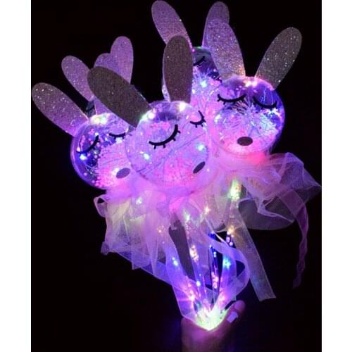 Upgraded version of the pig starry sky ball fairy bar colorful cartoon wave ball flash magic wand childrens toys hot gift