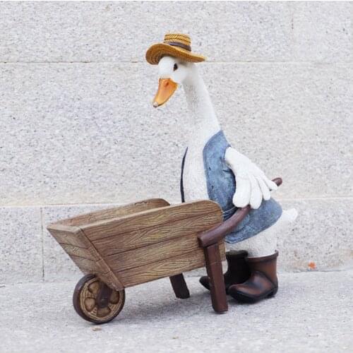 Duck Resin Flower Planter Pot Fairy Garden Landscape Decorative Plants Succulent Flower Vase Container Statue Flowerpot Decor