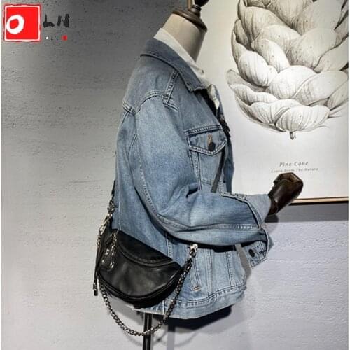 OLN Vintage Soft Vegetable Tanned Leather Crossbody Bags for Women Luxury Small Chain Cross Body Bag Female Mini Chest Handbag