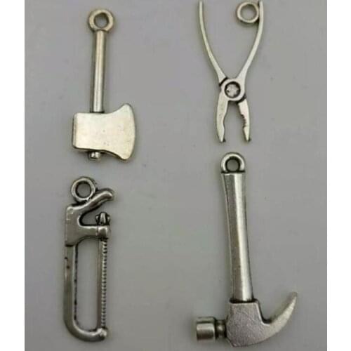 High quality Charm Tools Hammer Axe Saw Pliers Charms Necklace & Pendant Jewelry Accessories