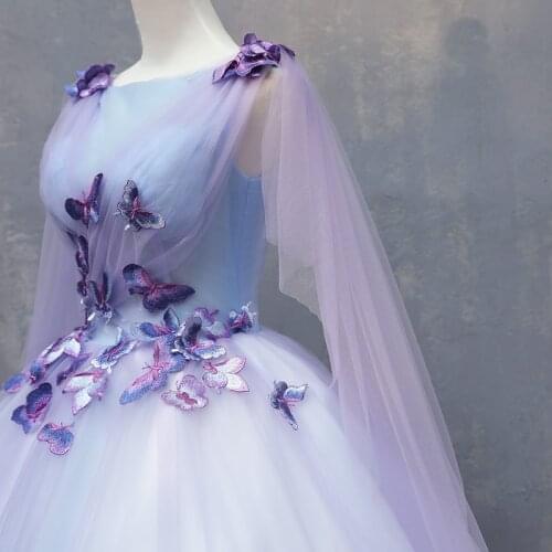 100%real carnival fairy butterfly embroidery court medieval dress renaissance Gown queen Victorian /Marie/ Belle Ball/ball gown