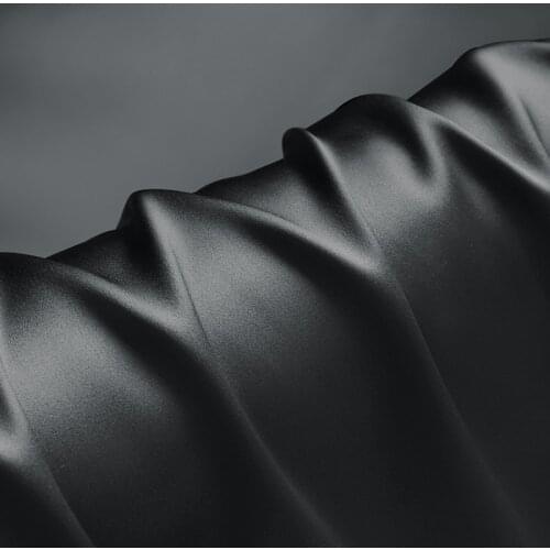 100% silk fabric 16 19 22m/m thick 45"( 114cm ) width dark shadow solid pure satin charmeuse luxury clothes bedding silk fabric
